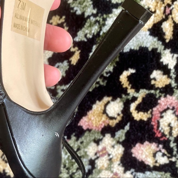 🖤 Vntg FOH Black Lace Up Square Toe Sandals 7.5 - Picture 12 of 14